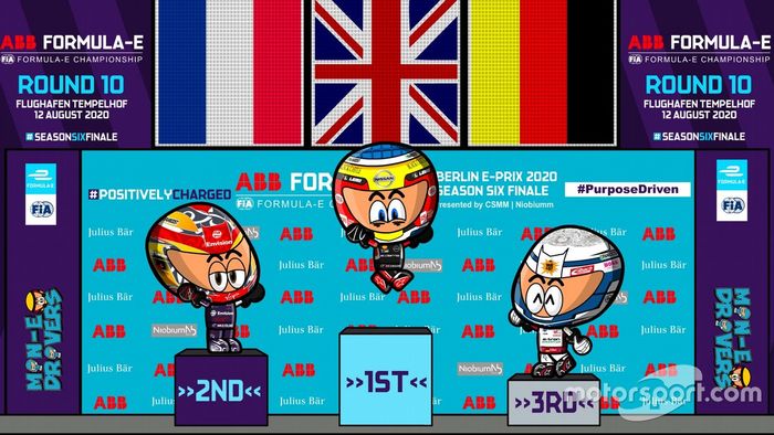 Podio de la carrera 5 de Fórmula E en Berlín por los Minis