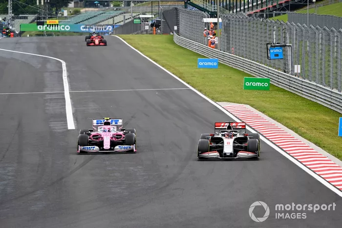 Lance Stroll, Racing Point RP20, Romain Grosjean, Haas VF-20