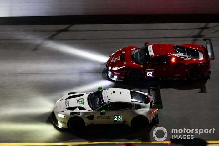 #23 Heart Of Racing Team Aston Martin Vantage GT3, GTD: Roman De Angelis, Nicki Thiim, Ian James, Alex Riberas, #62 Risi Competizione Ferrari 488 GTE, GTLM: Daniel Serra, James Calado