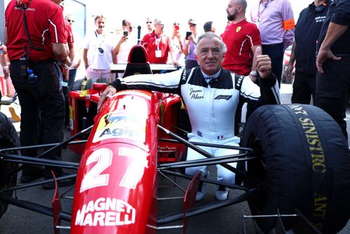 Jean Alesi prepares to drive the Ferrari