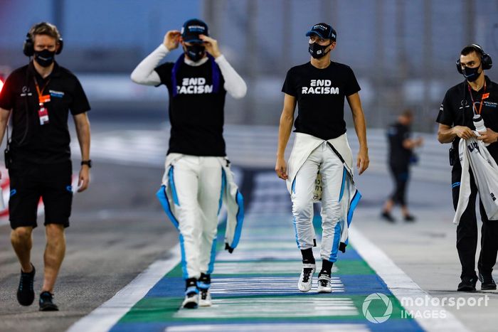 Nicholas Latifi, Williams Racing, y George Russell, Williams Racing