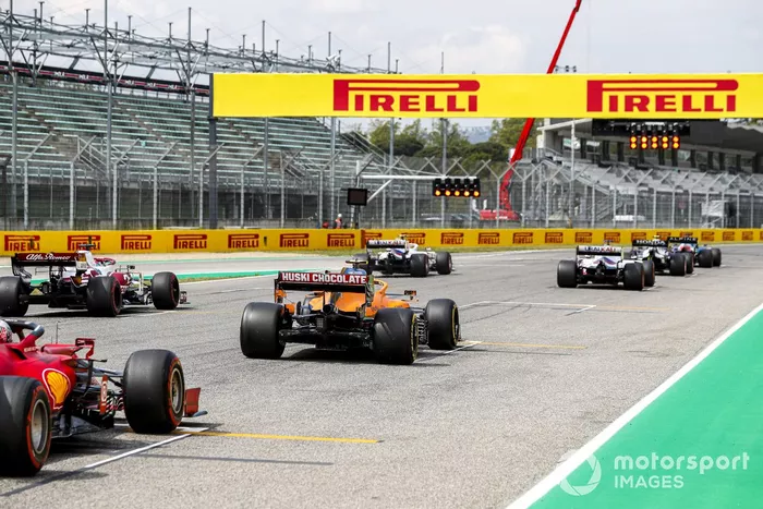 Mick Schumacher, Haas VF-21, Nikita Mazepin, Haas VF-21, Kimi Raikkonen, Alfa Romeo Racing C41, Lando Norris, McLaren MCL35M