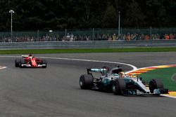 Lewis Hamilton, Mercedes-Benz F1 W08 and Sebastian Vettel, Ferrari SF70H