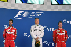 Podium: race winner Valtteri Bottas, Mercedes AMG F1, second place Sebastian Vettel, Ferrari, third