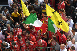 Ferrari celebrate on parc ferme