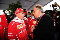 Sergio Marchionne, CEO de FIAT y Kimi Raikkonen, Ferrari en el Ferrari 70 aniversario