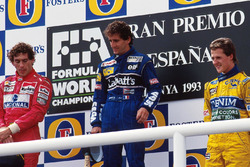 Podyum: Yarış galibi Alain Prost, Williams, Ayrton Senna, McLaren, Michael Schumacher, Benetton