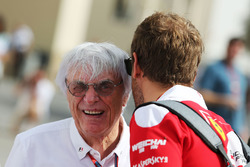 Bernie Ecclestone, with Sebastian Vettel, Ferrari