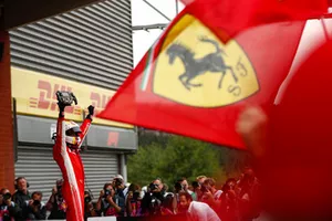 Sebastian Vettel, Ferrari, dans le parc fermé