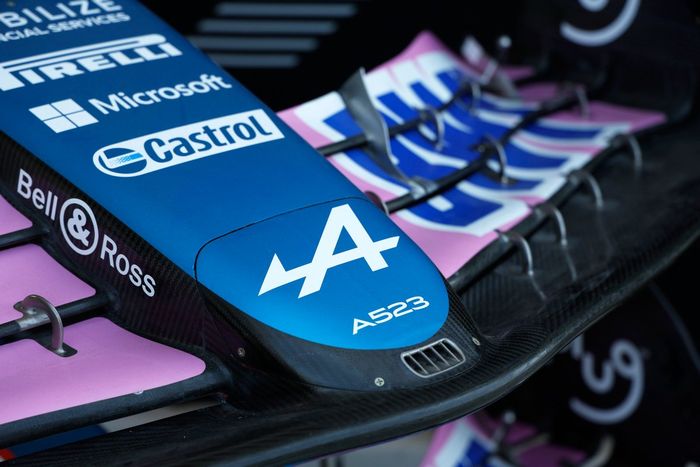 Detalle del morro del Alpine F1 Team