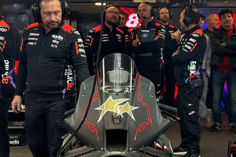 Jorge Martín, detalle de la moto Aprilia Racing