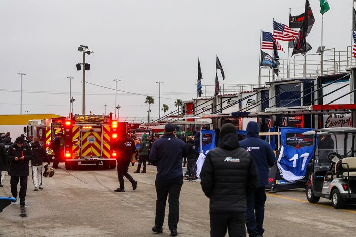 Incendio en la zona de garajes de Daytona