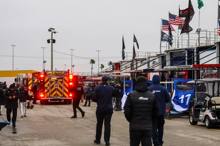 Incendio en la zona de garajes de Daytona
