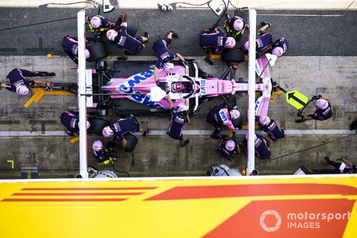 Sergio Pérez, Racing Point RP20 pit stop