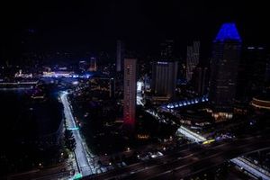 An aerial view of the action