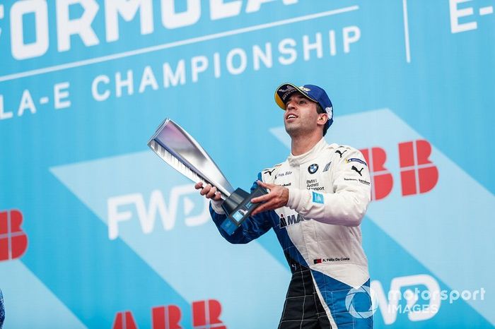 Antonio Felix da Costa, BMW I Andretti Motorsports, celebrates on the podium