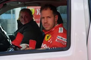 Sebastian Vettel, Ferrari, après son accident