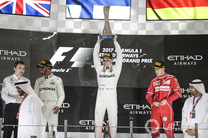 2017: 1. Валттери Боттас, 2. Льюис Хэмилтон, 3. Себастьян Феттель