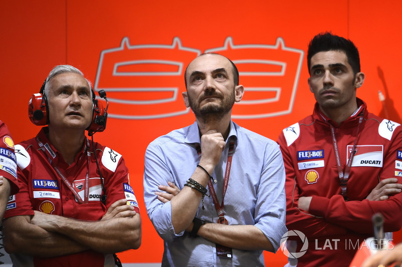 Davide Tardozzi, Takım menajeri Ducati Team, Claudio Domenicali, CEO Ducati, Michele Pirro, Ducati T