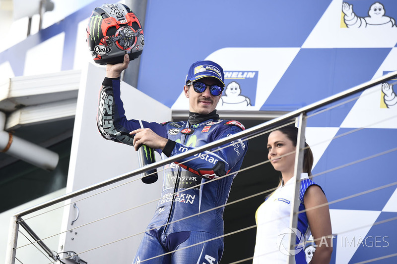 Podium: derde plaats Maverick Viñales, Yamaha Factory Racing