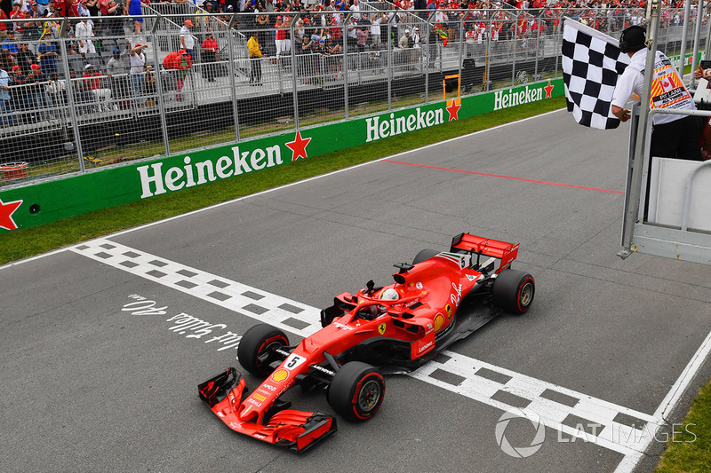 Sebastian Vettel, Ferrari SF71H kazanıyor