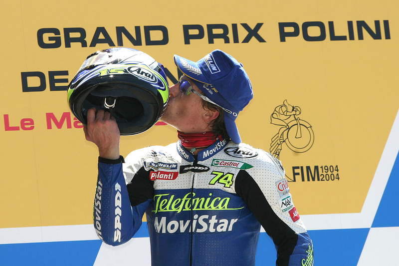 Podium : le vainqueur Sete Gibernau, Telefonica Movistar Honda MotoGP