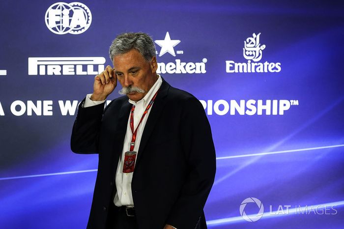 Chase Carey, CEO y jefe ejecutivo de la F1 durante la conferencia de prensa