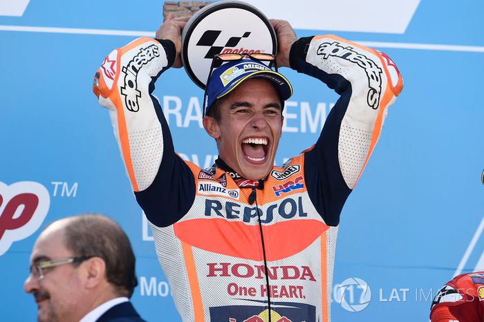 Podio: ganador Marc Marquez, Repsol Honda Team