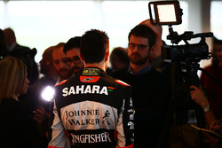Esteban Ocon, Sahara Force India F1 Team with the media