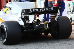 Sergio Perez, Sahara Force India F1 VJM10, detalle del alerón trasero