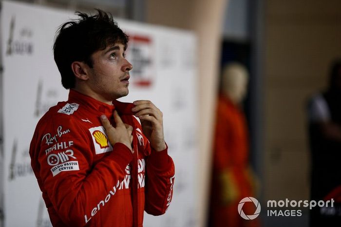 Charles Leclerc, Ferrari, tercer lugar en Parc Ferme