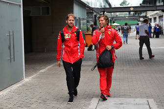 Sebastian Vettel, Ferrari with his trainer Antti Kontsas