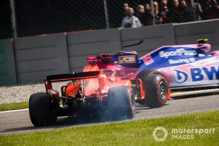 Incidente de Lance Stroll, Racing Point RP19, y Sebastian Vettel, Ferrari SF90 