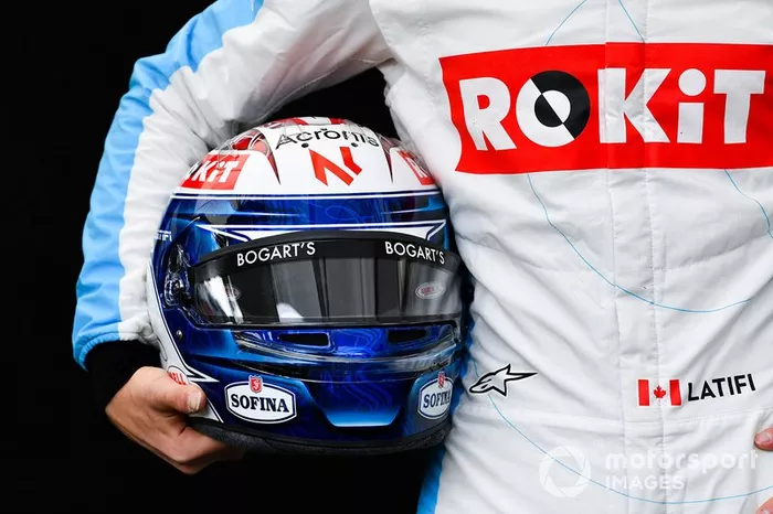 El casco de Nicholas Latifi, Williams Racing 