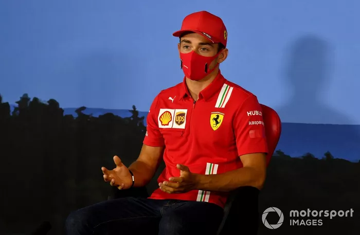 Charles Leclerc, Ferrari durante la conferenza stampa