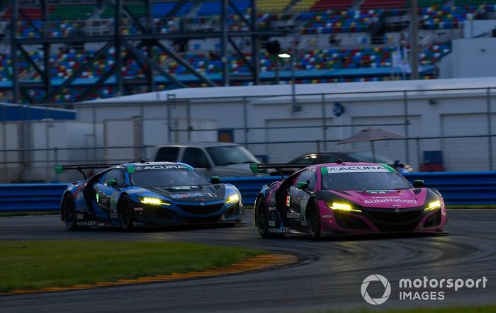 #86 Meyer Shank Racing w/Curb-Agajanian Acura NSX GT3, GTD: Mario Farnbacher, Matt McMurry, #57 Heinricher Racing w/MSR Curb-Agajanian Acura NSX GT3, GTD: Alvaro Parente, Misha Goikhberg  