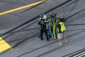 Race Winner Justin Haley, Kaulig Racing, Chevrolet Camaro celebrates his victory with team mates