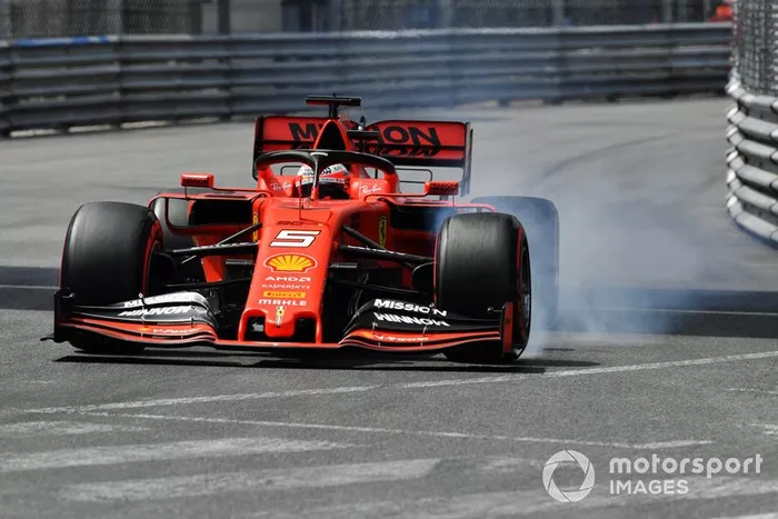 Sebastian Vettel, Ferrari SF90, bloccaggio