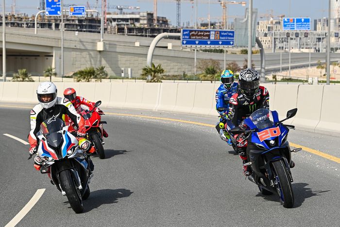 Cafu, former professional footballer, Fabio Quartararo, Yamaha Factory Racing, Francesco Bagnaia, Ducati Team, Joan Mir, Team Suzuki MotoGP