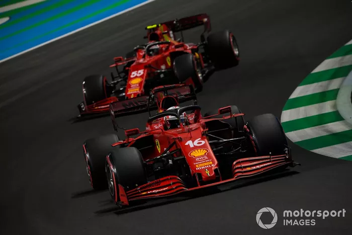 Charles Leclerc, Ferrari SF21, Carlos Sainz Jr, Ferrari SF21