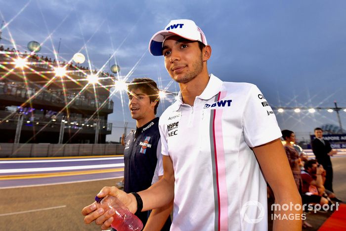 Esteban Ocon, Racing Point Force India F1 Team y Lance Stroll, Williams Racing en el desfile
