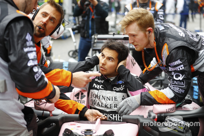 Sergio Perez, Force India, sur la grille