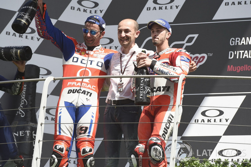 Podio: Danilo Petrucci, Pramac Racing, Domenicali, Andrea Dovizioso, Ducati Team