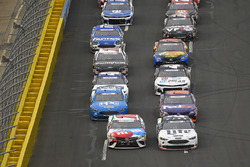 Kyle Busch, Joe Gibbs Racing, Toyota Camry M&M's Red White & Blue and Brad Keselowski, Team Penske, Ford Fusion Stars, Stripes, and Lites