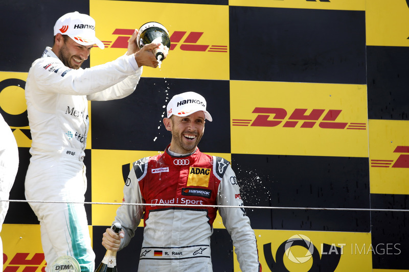 Podium: Race winner René Rast, Audi Sport Team Rosberg, second place Gary Paffett, Mercedes-AMG Team HWA