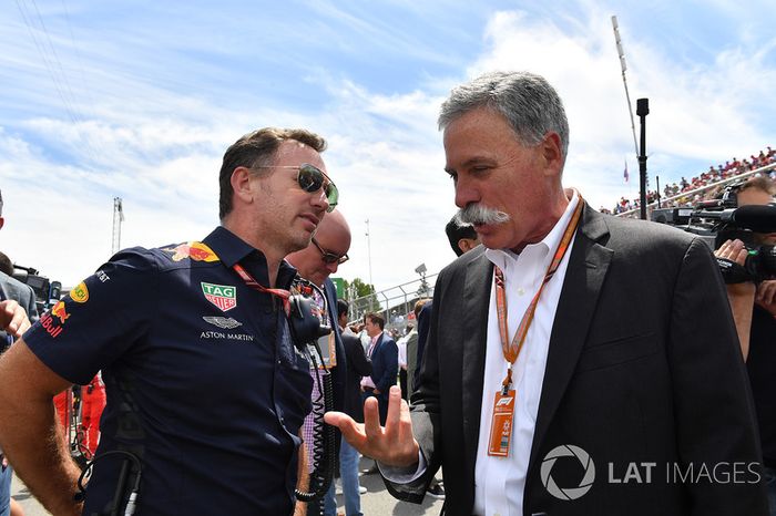 Christian Horner, Red Bull Racing Team Principal and Chase Carey, Chief Executive Officer and Execut