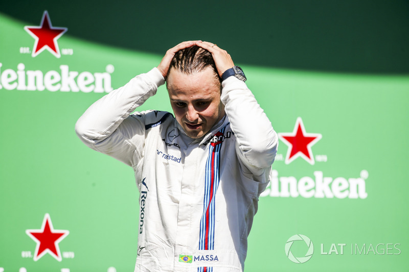 Felipe Massa, Williams, sur le podium pour son Grand Prix à domicile