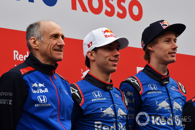 Руководитель Scuderia Toro Rosso Франц Тост, гонщики Пьер Гасли и Брендон Хартли