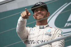 Podium: winner Lewis Hamilton, Mercedes AMG F1