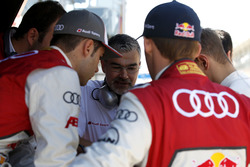 Dieter Gass, Head of DTM Audi Sport with his drivers